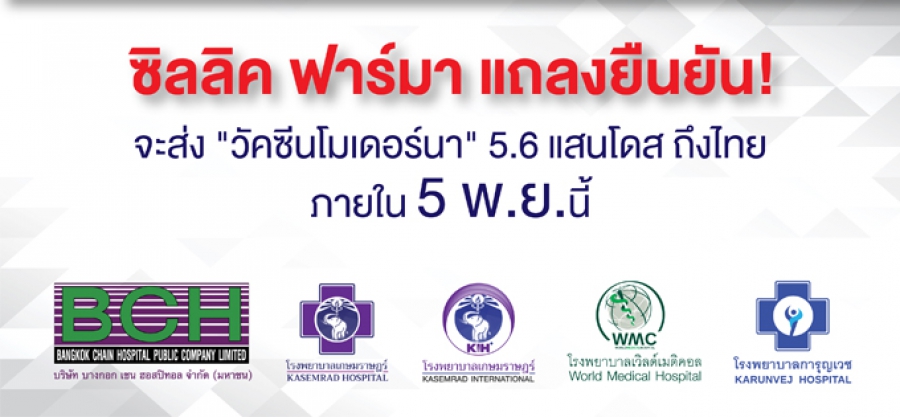 ความคืบหน้าของการส่งมอบวัคซีนโควิด-19 “โมเดอร์นา”