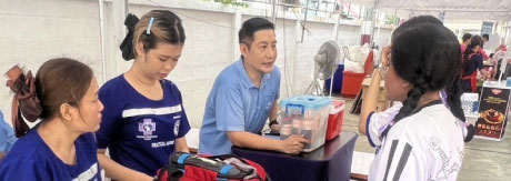 ตั้งจุดปฐมพยาบาล กิจกรรมงานกีฬาสี โรงเรียนเตรียมอุดมศึกษาน้อมเกล้า