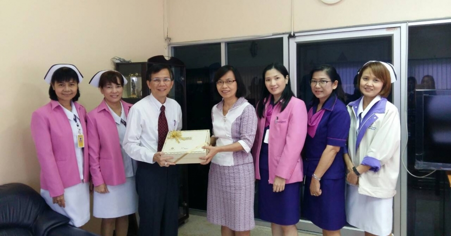 นายแพทย์พิชัย ดิฐสถาพรเจริญ ผู้อำนวยการรพ.เกษมราษฎร์ สระบุรี และคณะผู้บริหาร  เข้าแสดงความยินดีแก่ นางสาวภคมณ ศิลาณุภาพ   ในโอกาสที่เข้ารับตำแหน่งประกันสังคมจังหวัดสระบุรี