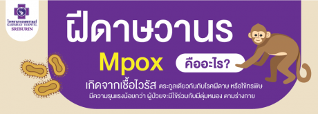 โรคฝีดาษวานร Mpox เกิดจากเชื้อไวรัสตระกูลเดียวกันกับโรคฝีดาษ หรือไข้ทรพิษมีความรุนแรงน้อยกว่า ผู้ป่วยจะมีไข้ร่วมกับมีตุ่มหนองตามร่างกาย ติดต่ออย่างไร ?